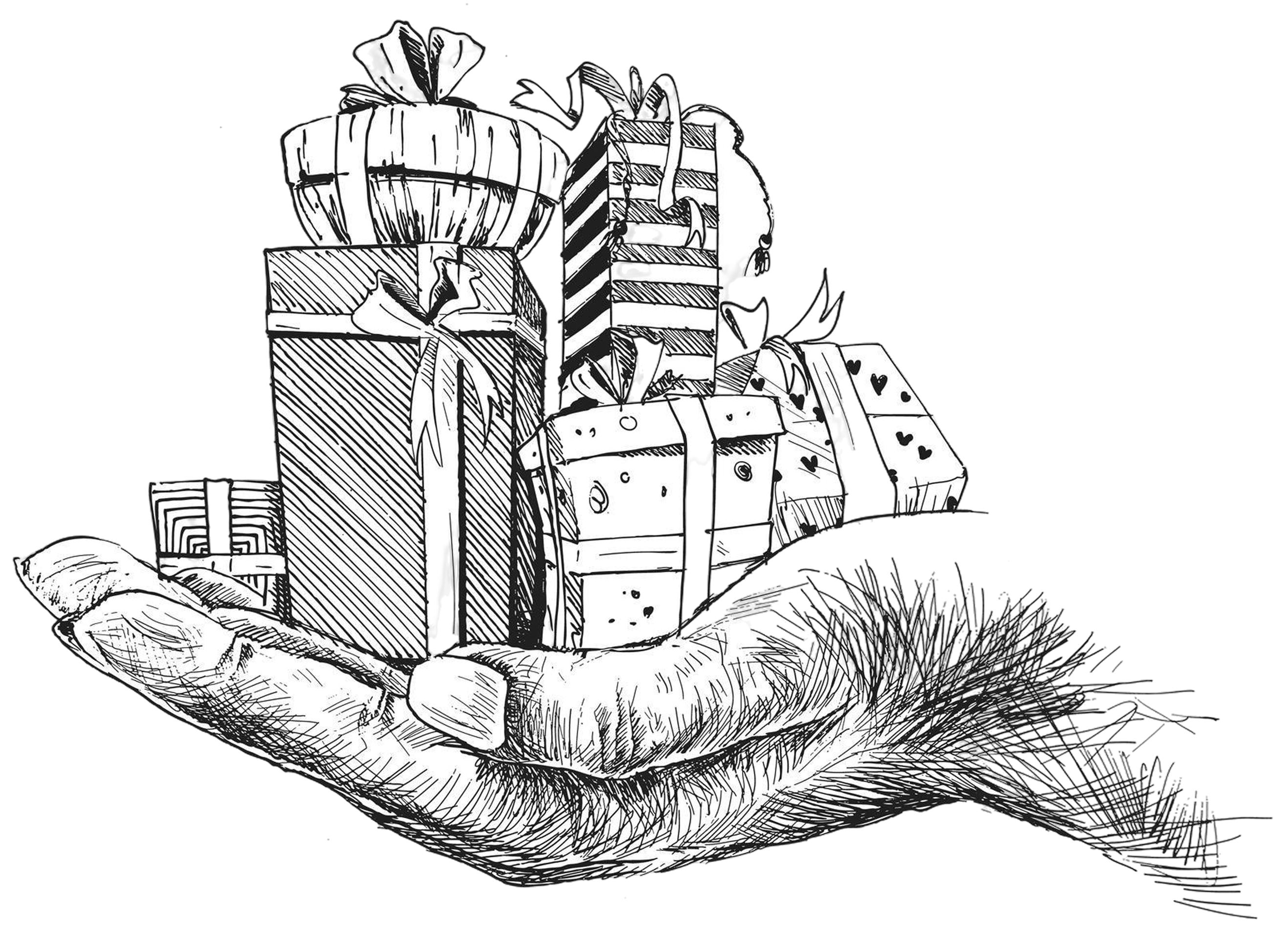 Hand holding gifts